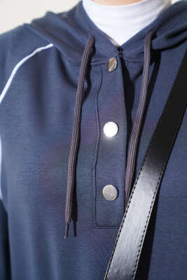 Loyşa Yarım Çıtçıtlı Kapüşonlu İkili Takım Füme - İkili Takım