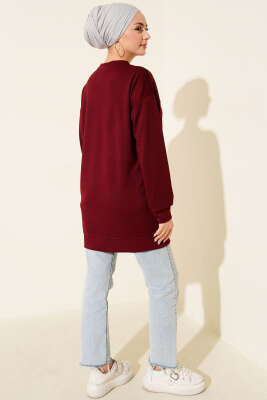 Loyşa Yuvarlak İncili Tunik Bordo - Tunik
