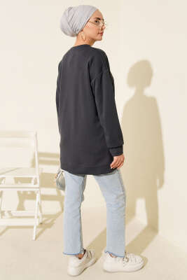 Loyşa Yuvarlak İncili Tunik Füme - Tunik