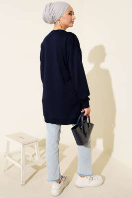 Loyşa Yuvarlak İncili Tunik Lacivert - Tunik