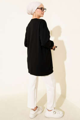 Loyşa Yuvarlak İncili Tunik Siyah - Tunik