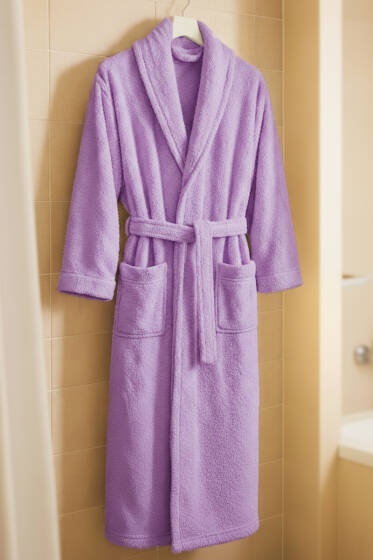 Lüks Bornoz Lila - Bornoz