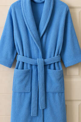 Lüks Bornoz Mavi 