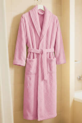Lüks Bornoz Pembe 