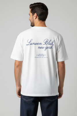 Lunuon Baskılı Erkek T-shirt Beyaz - Yılın Fırsatı