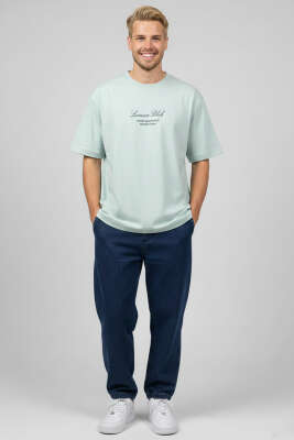 Lunuon Baskılı Erkek T-shirt Mint - Yılın Fırsatı