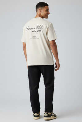 Lunuon Baskılı Erkek T-shirt Taş - Yılın Fırsatı