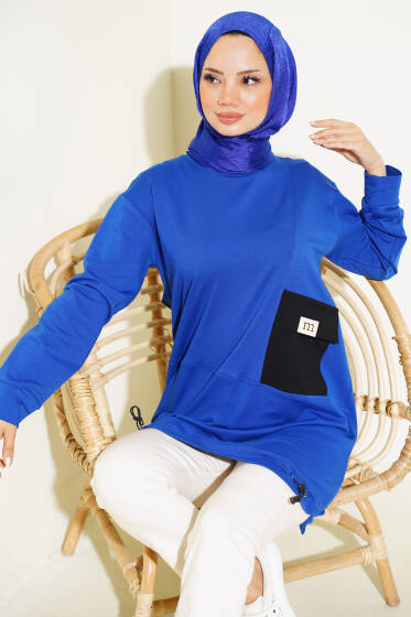 M Armalı Cepli Tunik Saks - Tunik