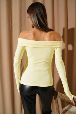 Madonna Çapraz Yaka Bluz Sarı - Yılın Fırsatı