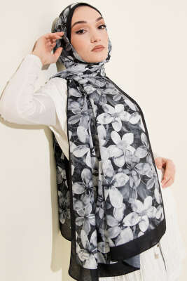 Manolya Desen Şal Antrasit - Başörtüsü