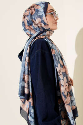 Manolya Desen Şal Lacivert - Başörtüsü