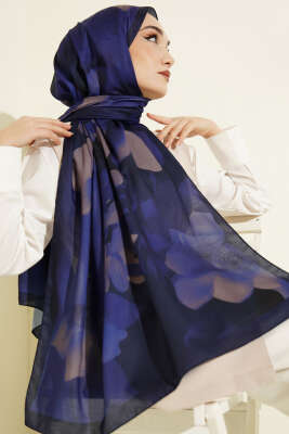 Manolya Desenli Şal Parlement - Başörtüsü