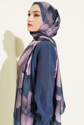 Manolya Desenli Şal Petrol - Başörtüsü
