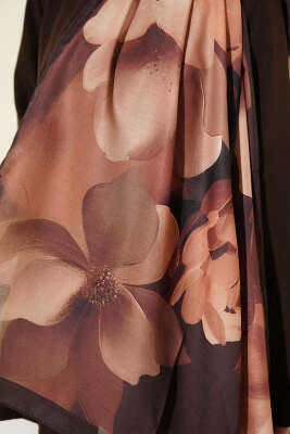 Manolya Desenli Şal Taba - Başörtüsü