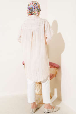 Manşet Bağcıklı Tunik Bej - 300-500 TL Ürünler