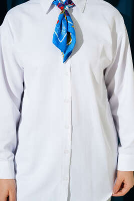 Manşet Düğmeli Düz Gömlek Beyaz - Gömlek