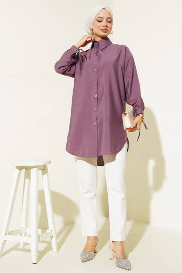 Manşeti Kuş Gözlü Gömlek Mürdüm - Gömlek