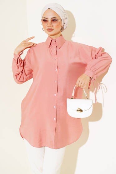 Manşeti Kuş Gözlü Gömlek Somon - Gömlek