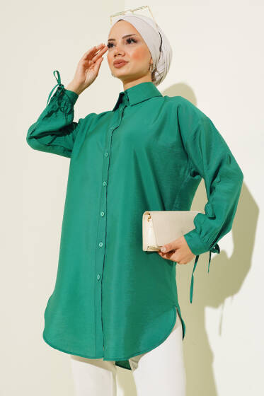 Manşeti Kuş Gözlü Gömlek Yeşil - Gömlek