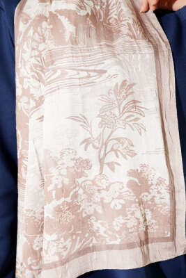 Manzara Desen Bambu Kraş Şal Bej - Başörtüsü