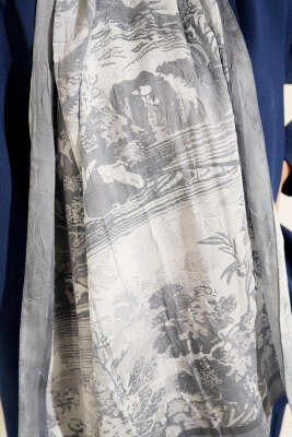 Manzara Desen Bambu Kraş Şal Gri - Başörtüsü