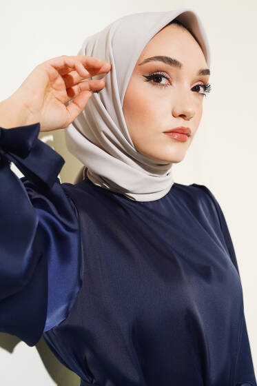 Medine İpeği Eşarp Açık Bej - Başörtüsü