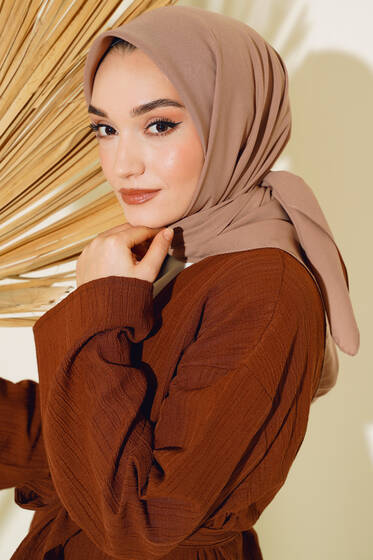 Medine İpeği Eşarp Bronz - Düz Eşarp