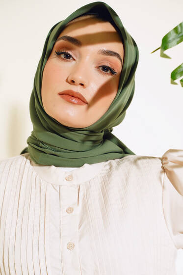 Medine İpeği Eşarp Çağla Yeşili - Düz Eşarp