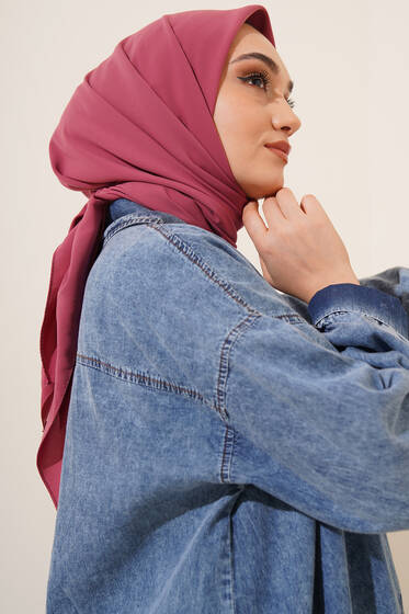 Medine İpeği Eşarp Gül Kurusu - Black&White