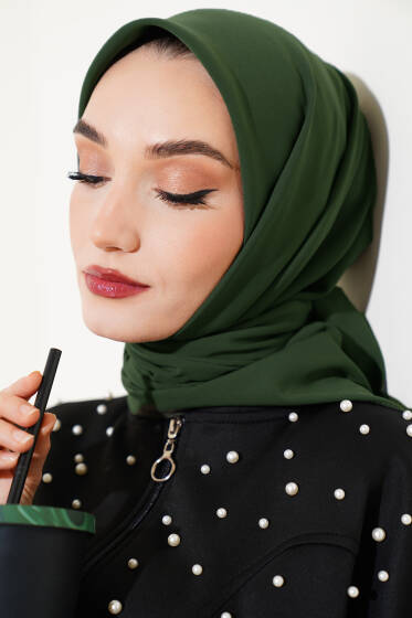 Medine İpeği Eşarp Haki - Başörtüsü