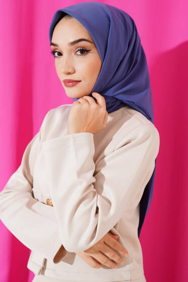 Medine İpeği Eşarp İndigo - Başörtüsü