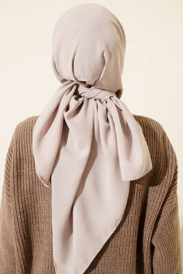 Medine İpeği Eşarp Kum Beji - Düz Eşarp