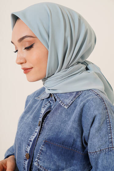 Medine İpeği Eşarp Mint - Black&White