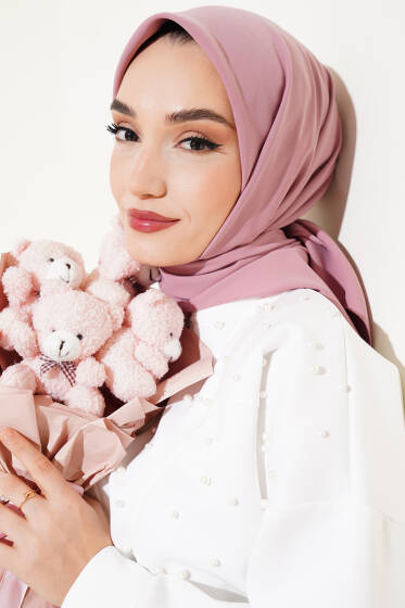 Medine İpeği Eşarp Pudra - Başörtüsü