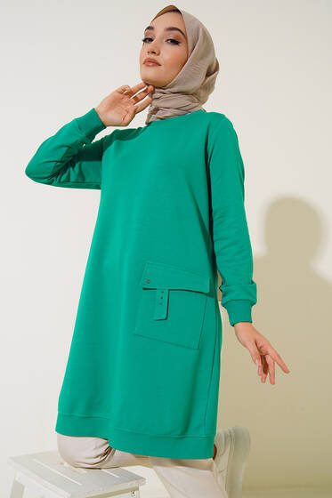 Mega Cep Detaylı Uzun Tunik Benetton - Tunik