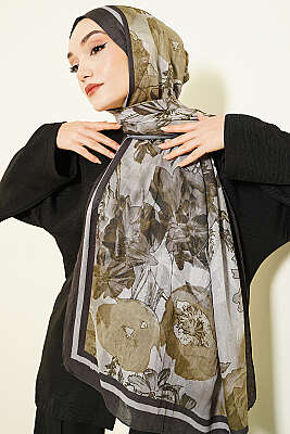 Melia Desen Bambu Kraş Şal Kamuflaj - Başörtüsü
