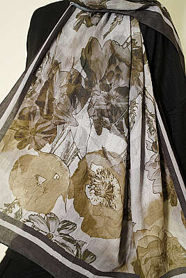 Melia Desen Bambu Kraş Şal Kamuflaj - Başörtüsü