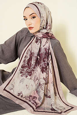 Melia Desen Bambu Kraş Şal Kum Bej 