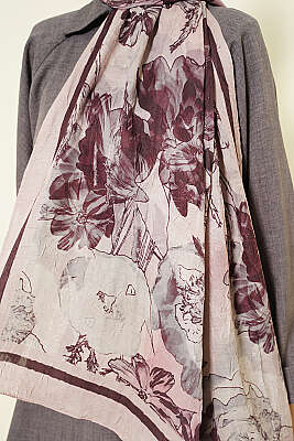 Melia Desen Bambu Kraş Şal Kum Bej - Başörtüsü