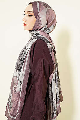 Melia Desen Bambu Kraş Şal Pudra - Başörtüsü