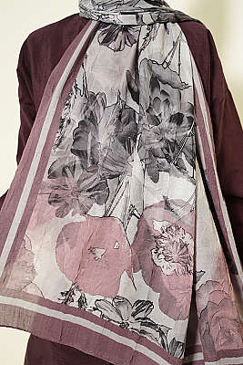 Melia Desen Bambu Kraş Şal Pudra - Başörtüsü