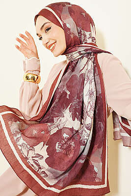 Melia Desen Bambu Kraş Şal Taba 