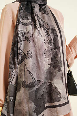 Melia Desen Bambu Kraş Şal Taş - Başörtüsü