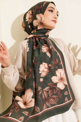 Menekşe Desen Modal Şal Zümrüt - VERTU (NYD TEKSTİL)