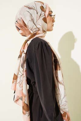 Menekşe Desen Şerit Geçişli Şal Yavru Ağzı - Yılın Fırsatı