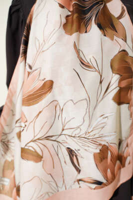 Menekşe Desen Şerit Geçişli Şal Yavru Ağzı - Yılın Fırsatı