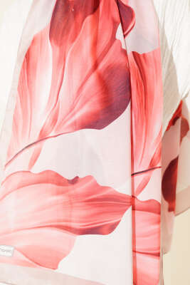 Mercan Desen Şal Bej - Başörtüsü