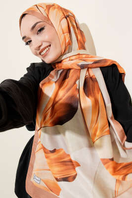 Mercan Desen Şal Camel 