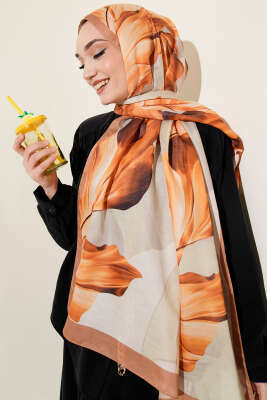 Mercan Desen Şal Camel - Başörtüsü