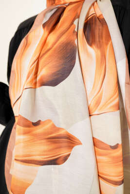 Mercan Desen Şal Camel - Başörtüsü